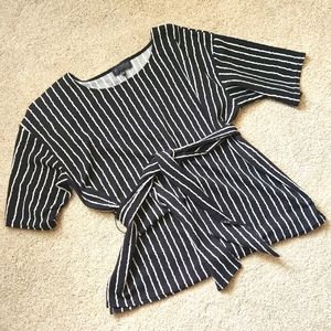 Eloquii Belted Blouse, B&W, 18/20, EUC